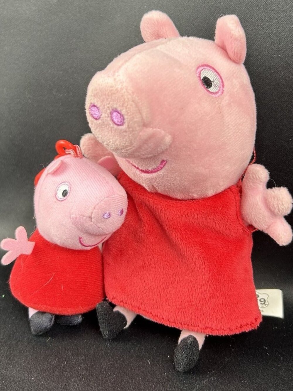 Peppa Pig 8" Stuffed Toy With 3" Peppa Pig Plush Key Ring Bag Clip